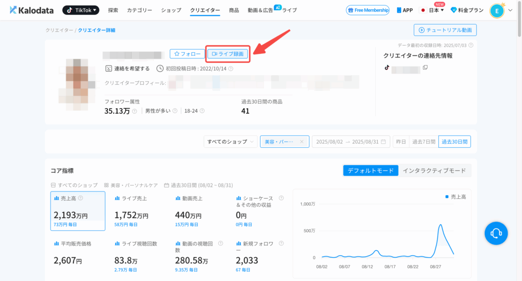 Kalodata|自動録画 Kalodata|自動録画
